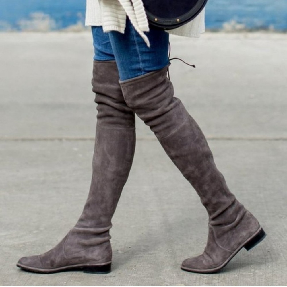 Stuart Weitzman Lowland Stretch Suede Over-the-Knee Boots